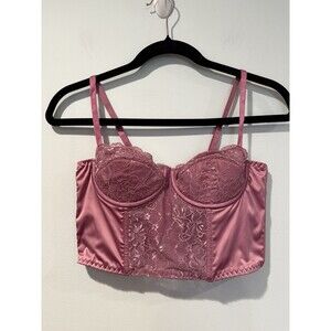 Out From Under Bra Bustier Corset Women Med. Pink Urban Outfitters Lace Romantic